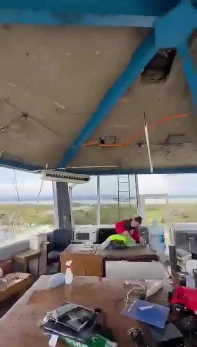 The air control tower in Acapulco, Mexico after this week's hurricane