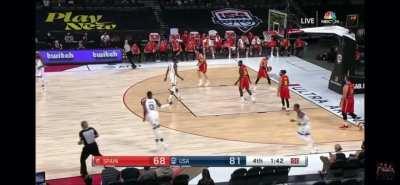 [Highlight] With Team USA up 13 points with a minute and a half to go, Bam sacrifices the integrity of the game and sets an excellent screen for Lillard
