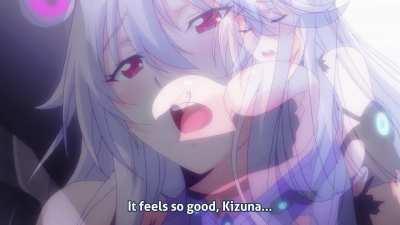 Playing with her body and boobs (Masou Gakuen HxH)