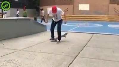 to show the skateboard who the boss is