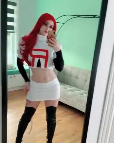 Where do I keep my Pokeballs? Teehee, woman&rsquo;s secret! - Jessie by Sara Mei Kasai