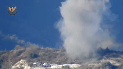 NLF ATGM strike on a Syrian Army bunker on Abu Asaad Hill, Jabal al-Akrad - 2019