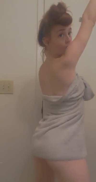 Me praying the towel drops