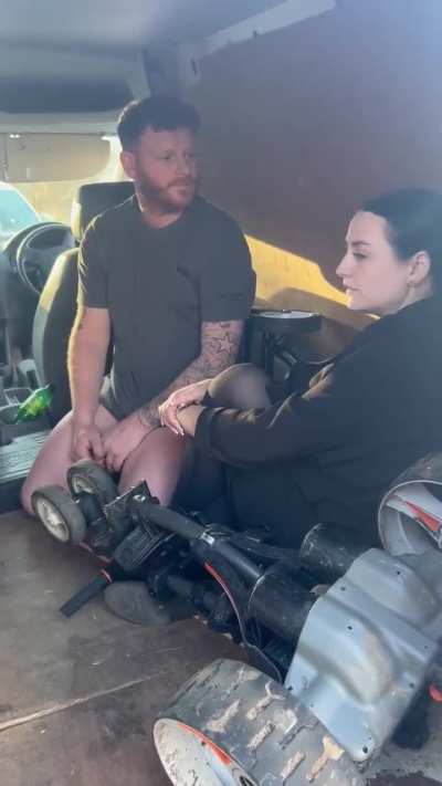 Wife catches hubby cheating in back of his dad's work van