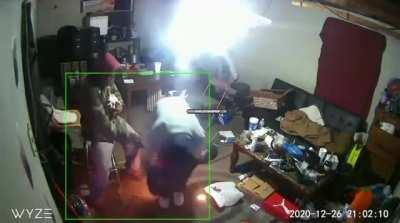 What could go wrong standing next to a portable heater?