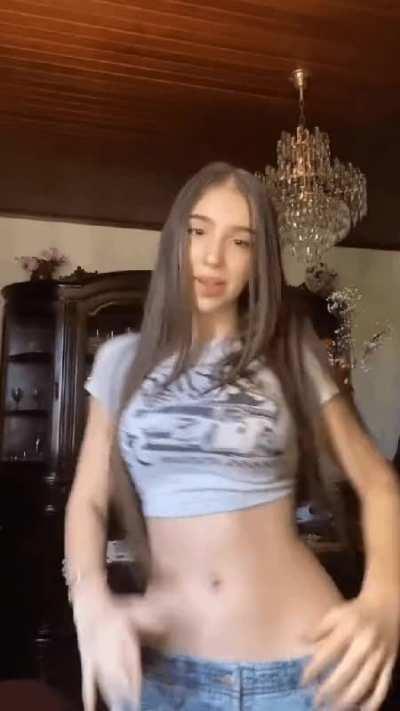 Incredible Tiny Waist and Low Rise Jeans...