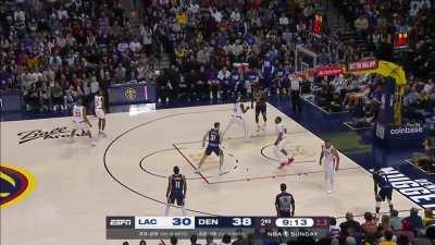 [Highlight] Jamal Murray with a ridiculously deep rainbow 3 over Bones Hyland and then tells him 