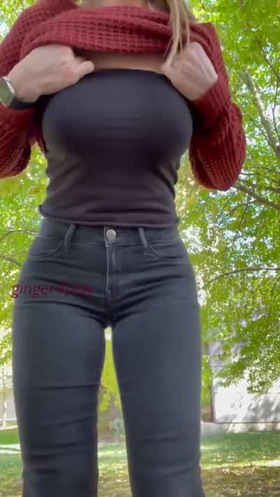 Went outside the office for walk and felt like being naughty