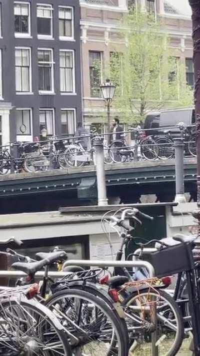 Season three filming outside of my apartment