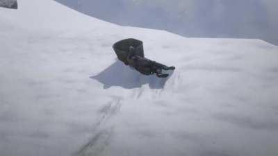 [Red Dead Redemption 2] Just a Nice Mountain Slide with a Pumpkin