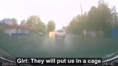 10 year old kid takes his dads car and drives around his 4 year old sister