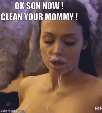 Mommy made me clean my bullies cum off her tits 🥺