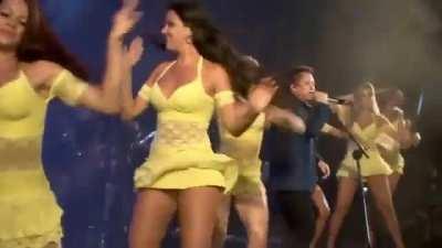 The dancer in yellow.