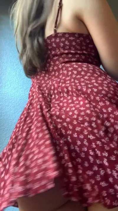 this sundress is a bit risky to wear in public..