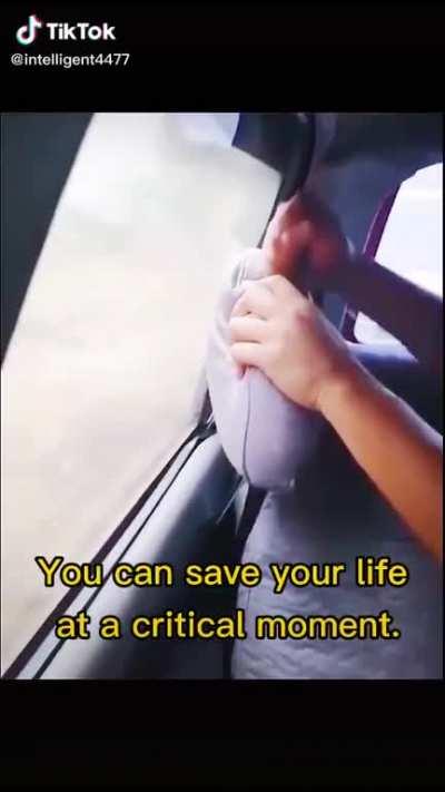 How to break car window in an emergency e.g. under water.