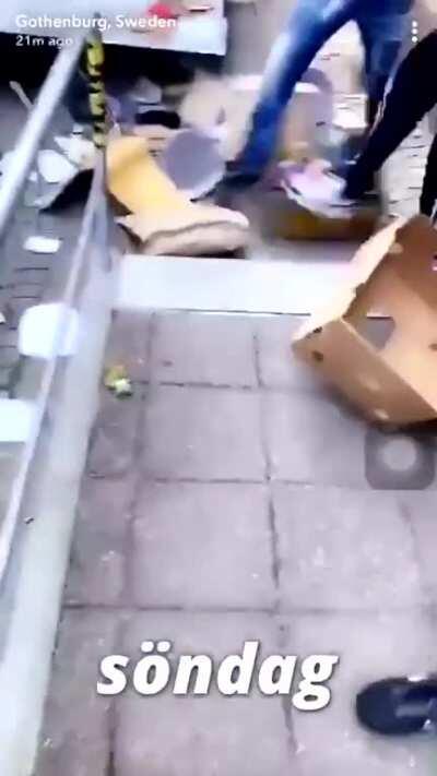 Swedish family's moving truck filled with possessions gets looted by protesters