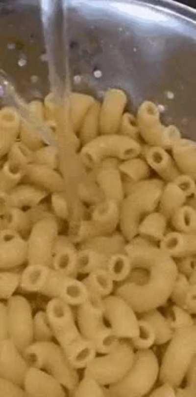 To rinse pasta
