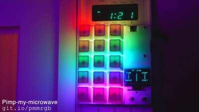 Installed a RGB mechanical keyboard on my microwave! Who says it has to stop at *computers*, right?