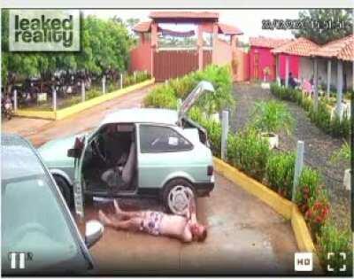 Man Plugs Himself Into Car While Wet