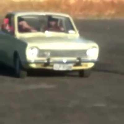 WCGW doing donuts in a 50 year old car