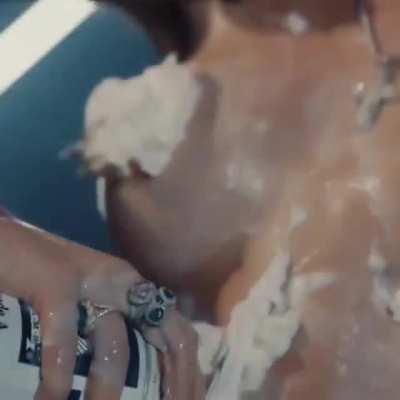 Bella Thorne covered in cream