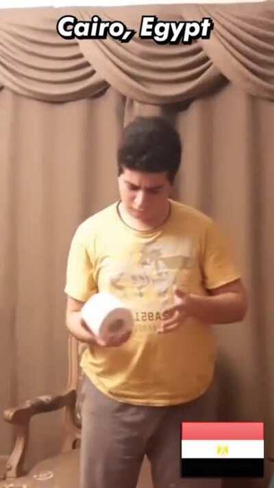 Spent the past month working on this video, trying to get a person in every country (with exceptions) to throw toilet paper to each other. I hope it's better than celebrities singing 