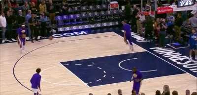Pat Bev does his best to copy Lebron during warmups