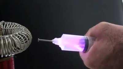 Captura de plasma em uma seringa