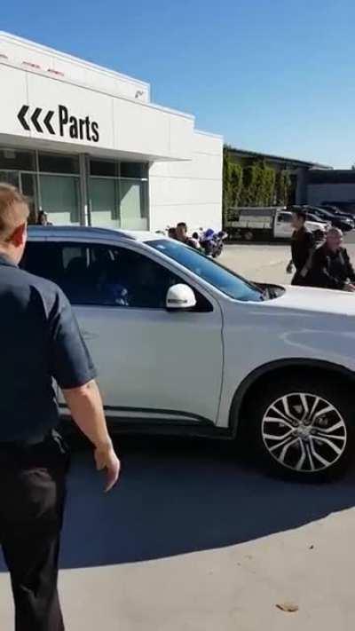 WCGW Trying to steal a car straight from the dealership?