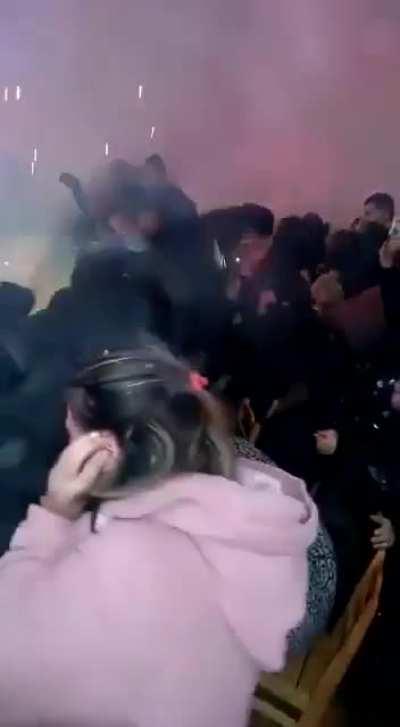 Lighting fireworks indoors