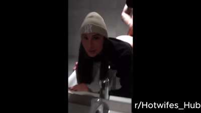 Fucking GF in public toilet