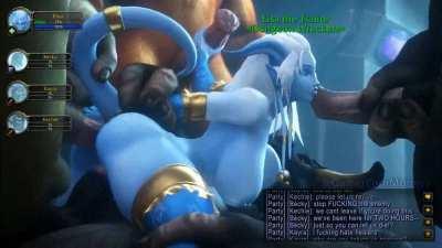 Defeated healer forgets about her team due to the enemy's massive cocks (noname55)