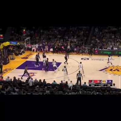 [Lowlight] LeBron takes a logo 3 with 13 seconds left on the shotclock but he airballs badly