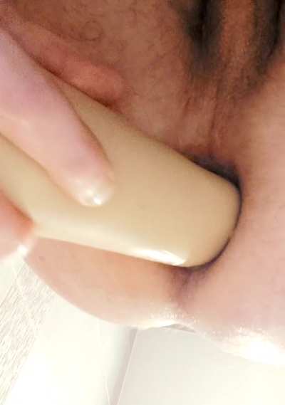 Pounding my ass hole with my fist dildo, makes it look like a pussy. 