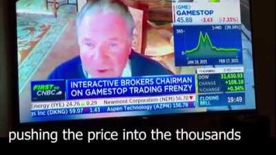 Today, Interactive Brokers CEO admits that without the buying restrictions, $GME would have gone up in to the thousands