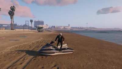 Finally Mobius riding a jetski.