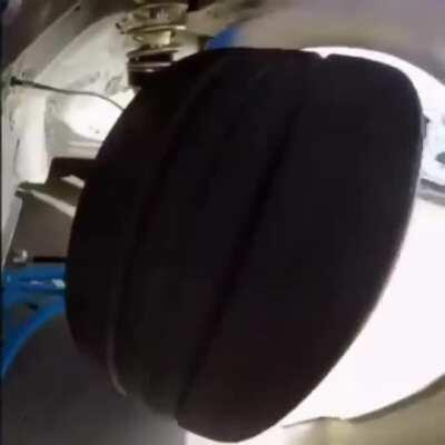 Race car suspension in action