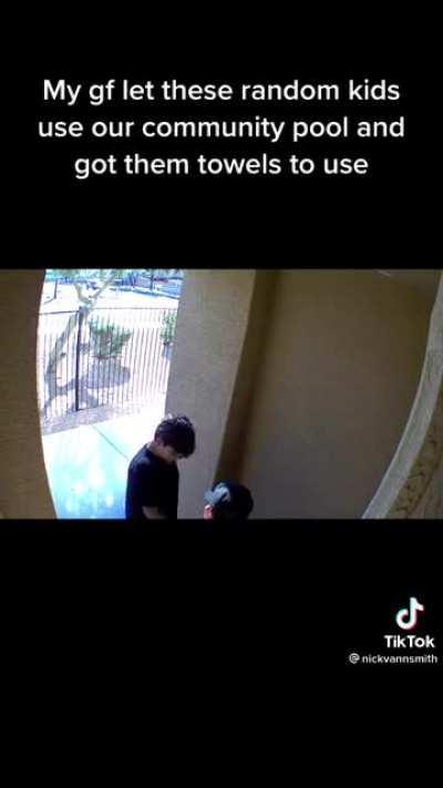 Letting kids use the pool