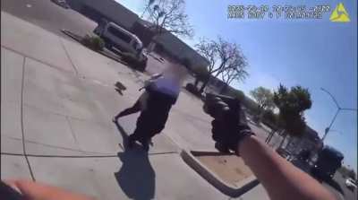 A woman holding a man hostage with a knife was shot by police in Fresno CA