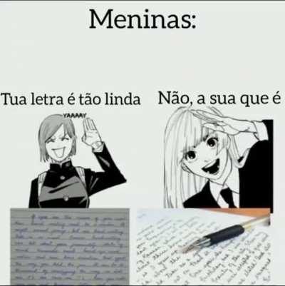 minha letra é de menina e não sabia