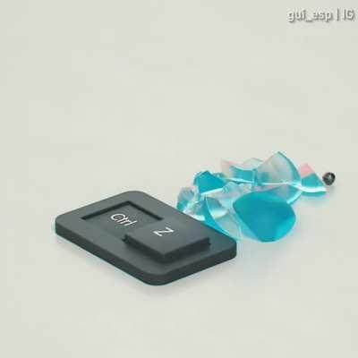 As shortcuts do teclado, animadas em 3D