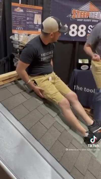 Anti slip shorts so prevent roofers from slipping