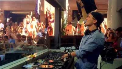 Just look at his smile and how happy the crowd gets.