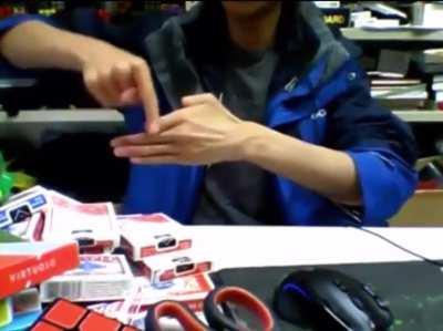 The slight of hand is unreal