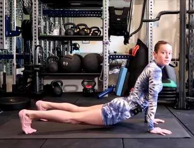 Stretching on her Youtube channel