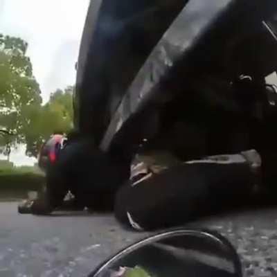 Biker filming himself