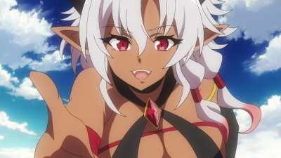 Heine of the flame, a perfect dark skinned anime girl [Combatants Will Be Dispatched]