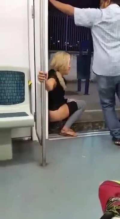 Look at this fine gentleman holding open the door for her and they say chivalry is dead