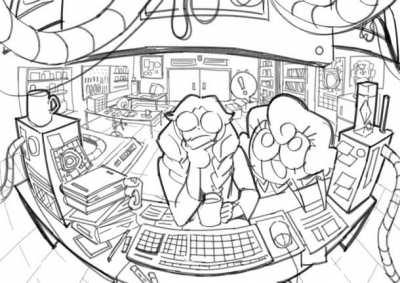 Two weeks ago I posted this WIP but unfortunatly I couldn't save the whole process of the illustration in video. Here's a bit of the inicial sketch! Hope it's helpful somehow!