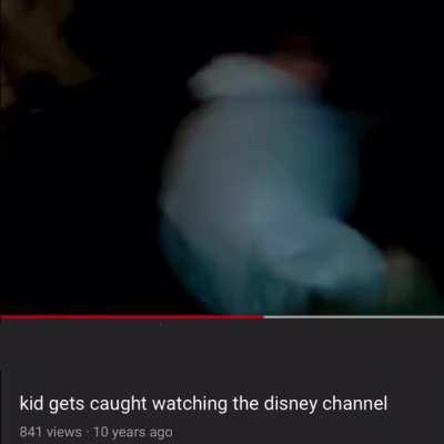 kid gets caught watching disney channel